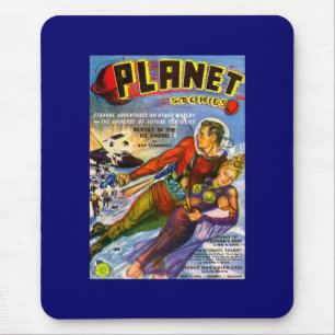 Planeten-Geschichten Vintages Sci FI-Comic Mousepad