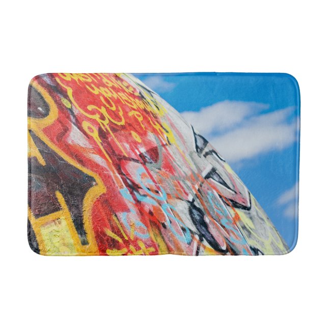 Planeten-Graffiti Badematte (Vorderseite)