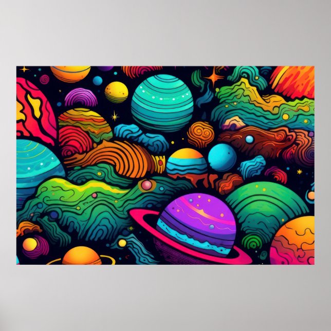 Planeten Hintergrund GROSS Poster (Vorne)