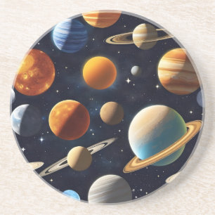 Planeten im Weltraum 2 Getränkeuntersetzer