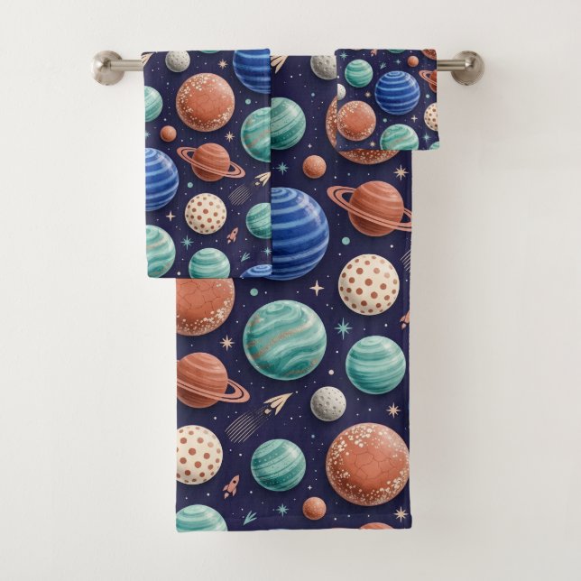 Planeten intergalaktisches Handtuch-Set Badhandtuch Set (Insitu)