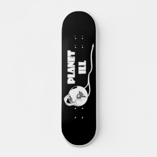 Planeten-kranke weiße Kugel Skateboard (Vorne)