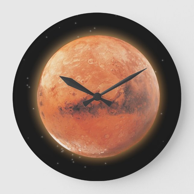 Planeten-Mars u. Starry Himmel-Astronomie-Wand-Uhr Große Wanduhr (Vorderseite)
