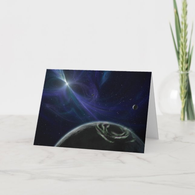 Planeten mit Star Pulsor auf Notecard Karte (Vorderseite)