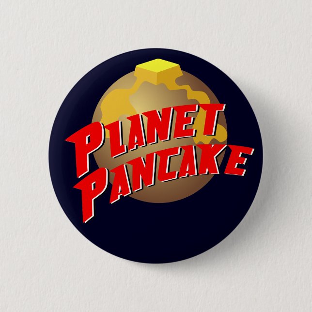 Planeten-Pfannkuchen-Knopf Button (Vorderseite)