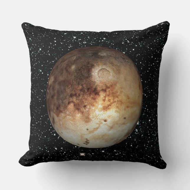 PLANETEN-PLUTO-Sternhintergrund (Sonnensystem) ~ Kissen (Vorderseite)