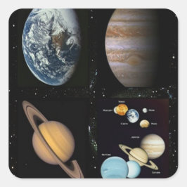 Planeten Quadratischer Aufkleber