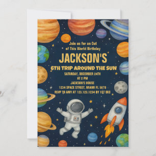 Planeten & Raketen Einladung zum Geburtstag