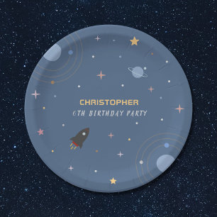 Planeten & Raketen, Weltraumbahnpapier Pappteller