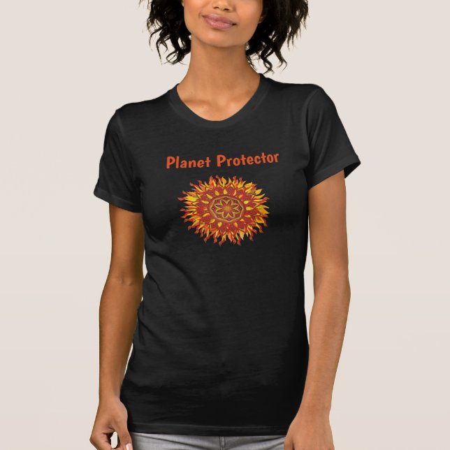 Planeten-Schutz-Mandalat-shirt T-Shirt (Vorderseite)