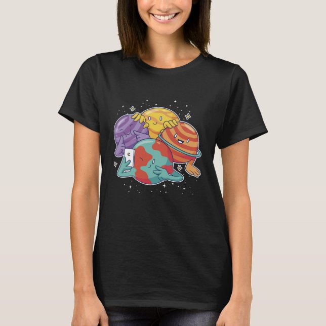 Planeten selfisches Foto T-Shirt (Vorderseite)