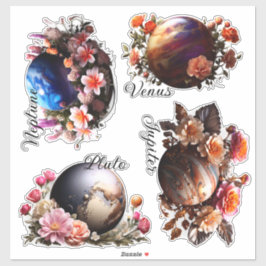 Planeten und Blume Vinyl Stickers anpassen Aufkleber