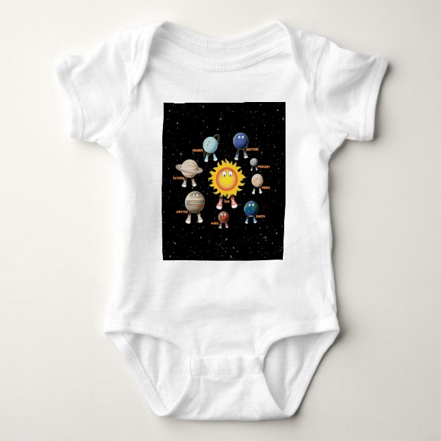 Planeten und das Sonnensystem Baby Strampler (Vorderseite)