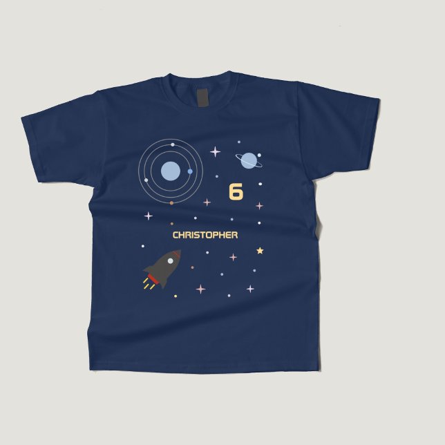 Planeten und Raketen, Weltraumkid-T - Shirt (Planets & Rocket, Outer Space Kid T-Shirt)