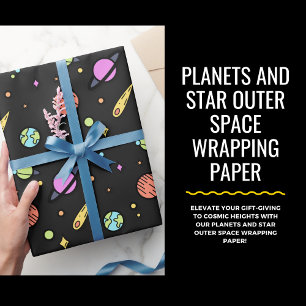 Planeten und Raumfahrtumschlagpapier Geschenkpapier
