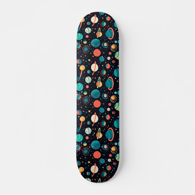 Planeten und Sterne für kosmische Muster Skateboard (Vorne)