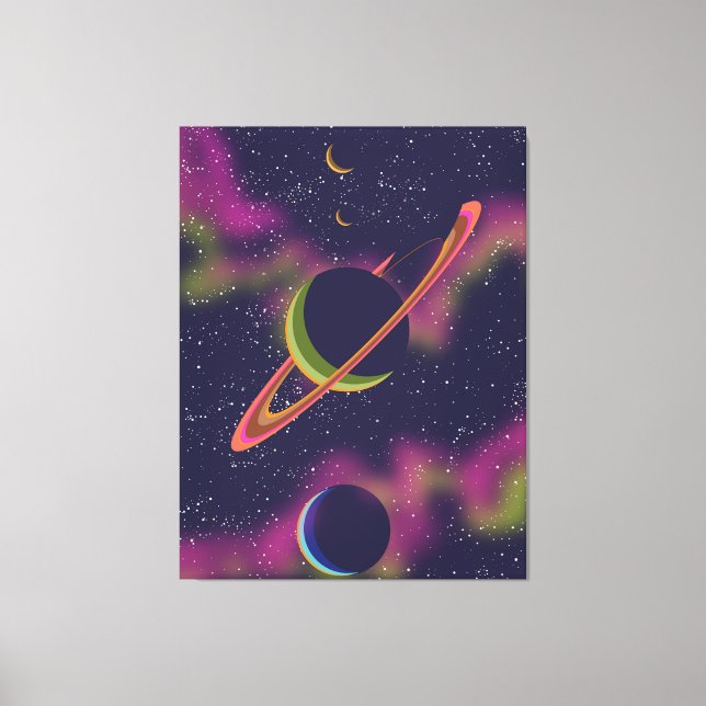Planeten und Sterne Leinwanddruck (Vorderseite)