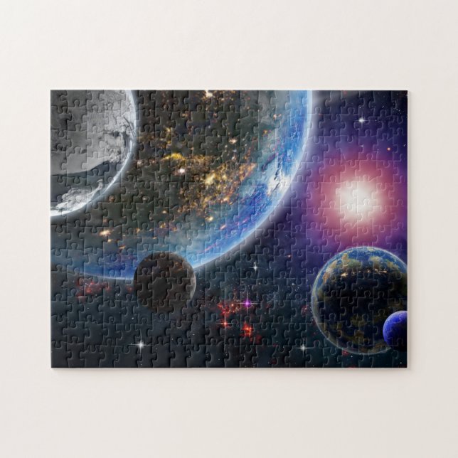 Planeten und Sterne Puzzle (Horizontal)