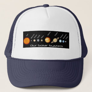 Planeten unseres Sonnensystems in Ordnung, im Welt Truckerkappe