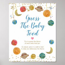 Planeten Weltraumgalaxie Raten Sie das Baby Food Poster