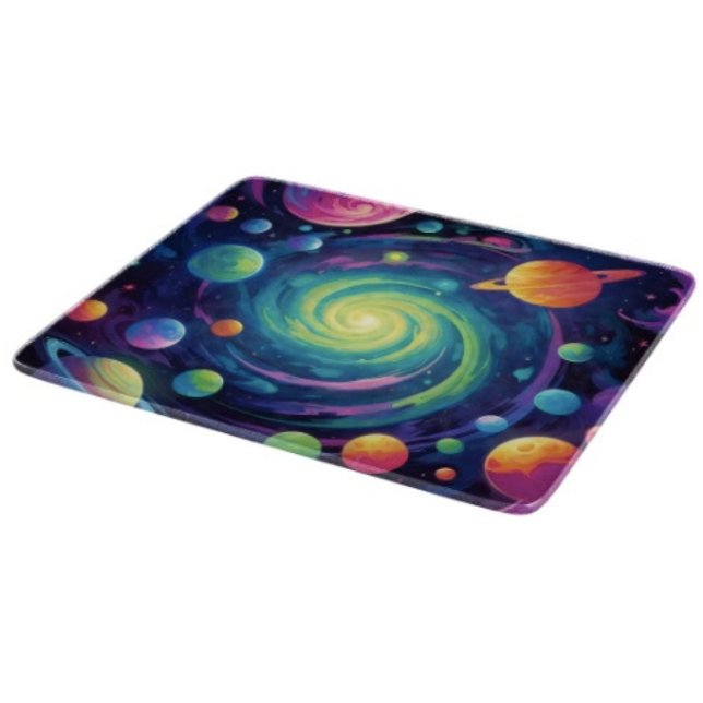 Planetendrehung  schneidebrett (Glass Cutting Board – 5 different sizes. 100% food safe.  tempered glass Non-skid rubber feet. 
)