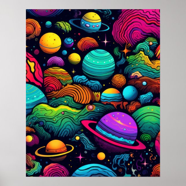 Planetenhintergrund Poster (Vorne)