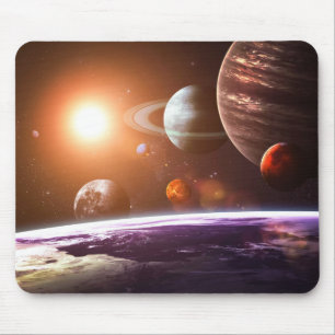Planetenillustration Mousepad