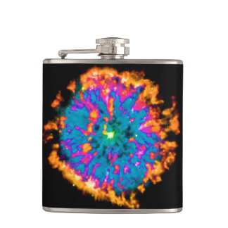 Planetennebel NGC 6751 Pop Art Psychedelic Flachmann