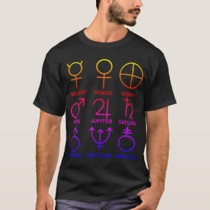 Planetensymbole Ipanema, skurril T-Shirt