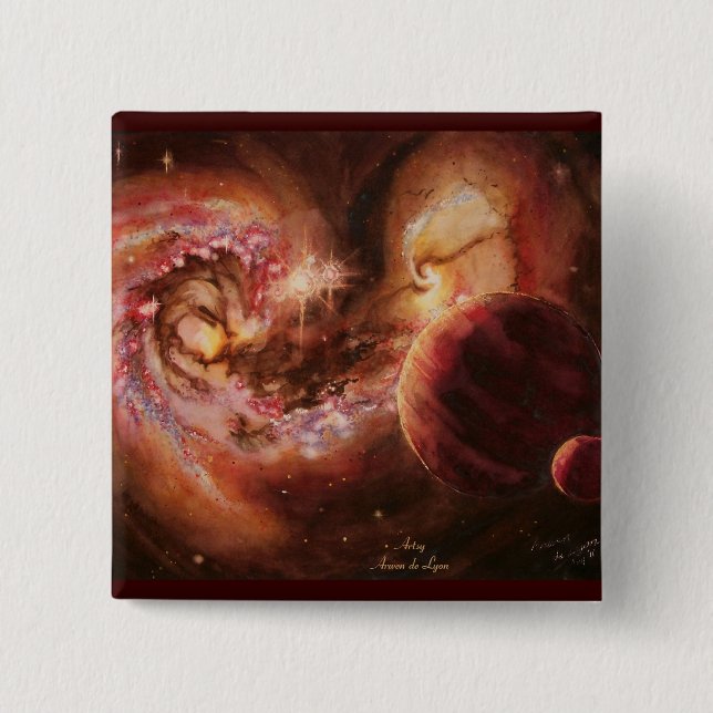 Planetensystem-und Antennen-Galaxien Button (Vorderseite)