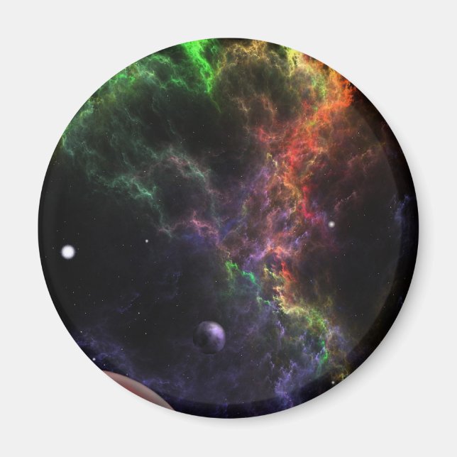 Planetoiden im Nebula Cluster Weltraumkunst Magnet (Vorne)