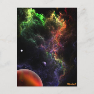 Planetoiden im Nebula Cluster Weltraumkunst Postkarte