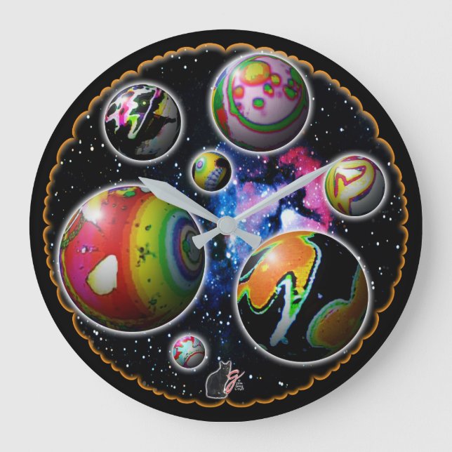 Planetoids-Uhr Große Wanduhr (Vorderseite)