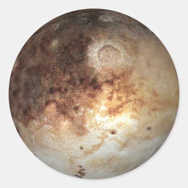 PLANETPLUTO (Sonnensystem) ~ Runder Aufkleber (Vorderseite)