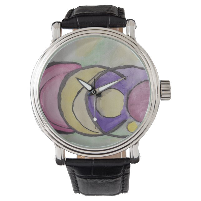 Planets Abstrakt Art Watch Armbanduhr (Vorderseite)