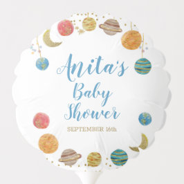 Planets Outdoor Space Baby Showdusche Gold Glitzer Ballon