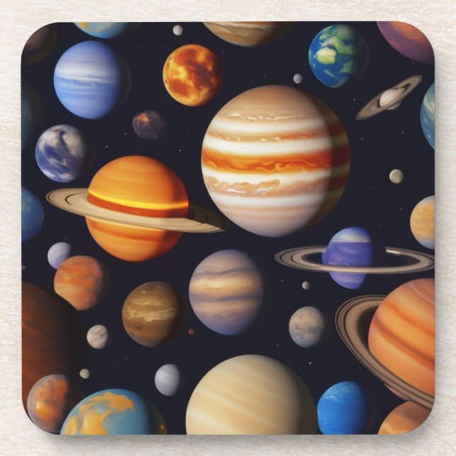 Planets Pattern Getränkeuntersetzer (Vorderseite)
