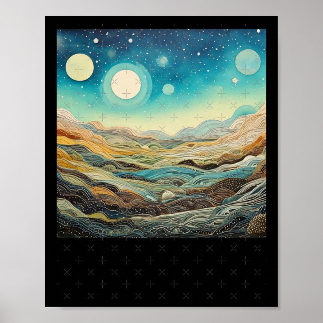Planets Psychedelic Landscapes Sublime Nature Stic Poster (Vorne)