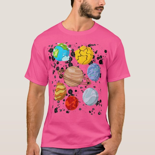 Planets Scientist Weltraumuniversum Galaxy Astr T-Shirt (Vorderseite)
