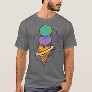 Planets Scoops Food Snack Astronauten Ice Cre T-Shirt