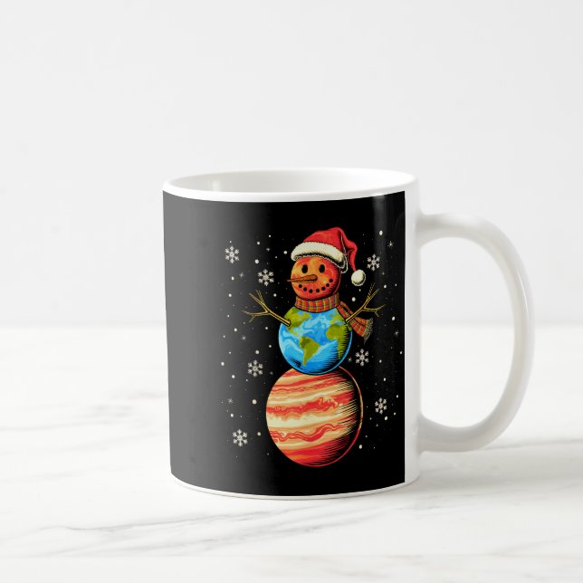 Planets Snowman Space Funny Christmas Astronomy Fo Kaffeetasse (Rechts)