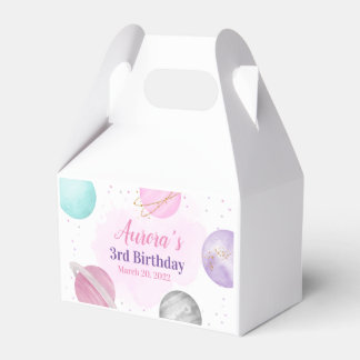 Planets Space Pink Birthday Gefälligkeitsbox Geschenkschachtel