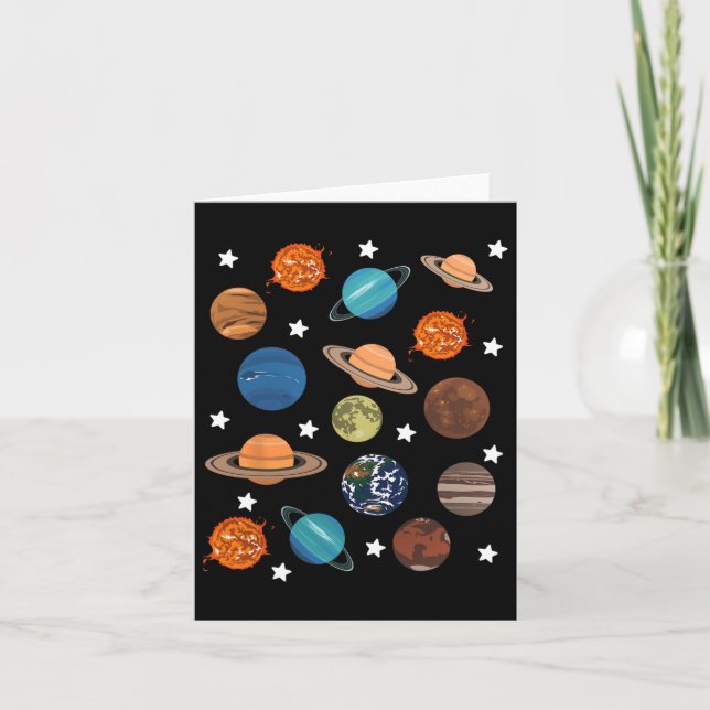 Planets Stars Moon Solar System Kostüme Halloween Karte (Vorderseite)