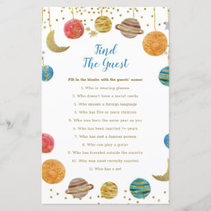 Planets Weltraum Babydusche Finden Sie den Gast