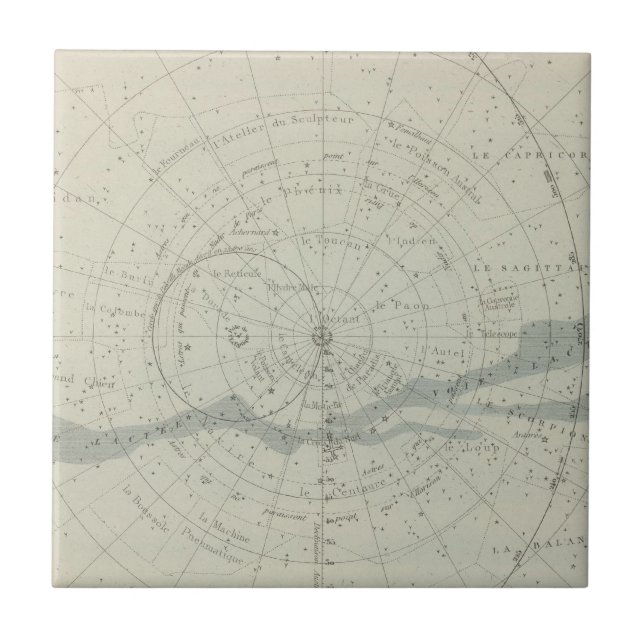 Planisphere Celeste Hemisphäre Fliese (Vorderseite)