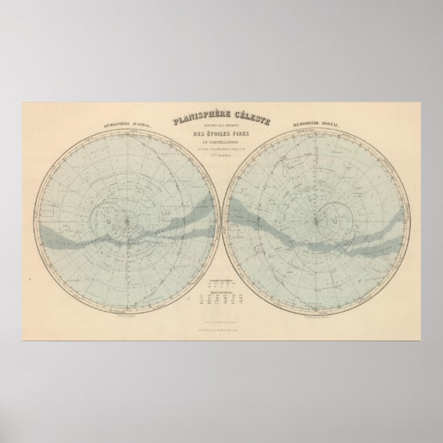 Planisphere Celeste Hemisphäre Poster (Vorne)