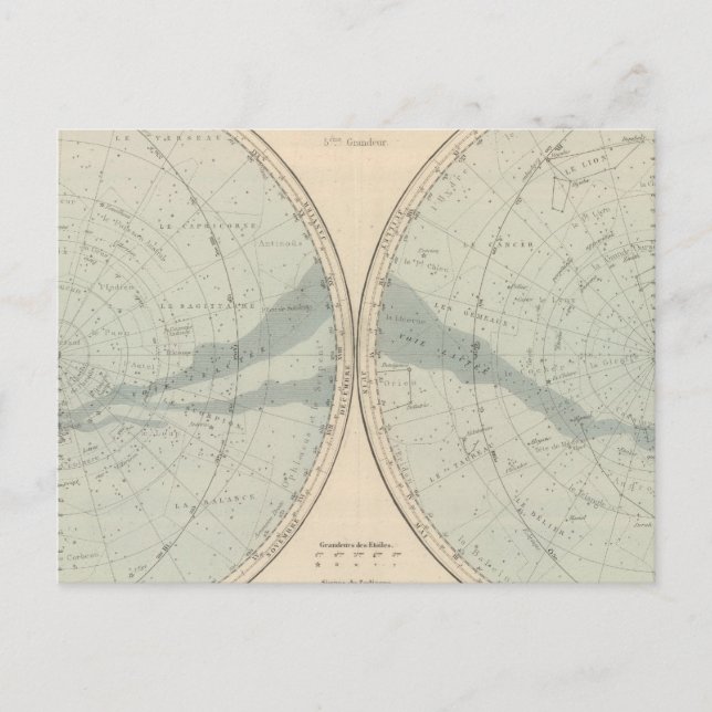 Planisphere Celeste Hemisphäre Postkarte (Vorderseite)