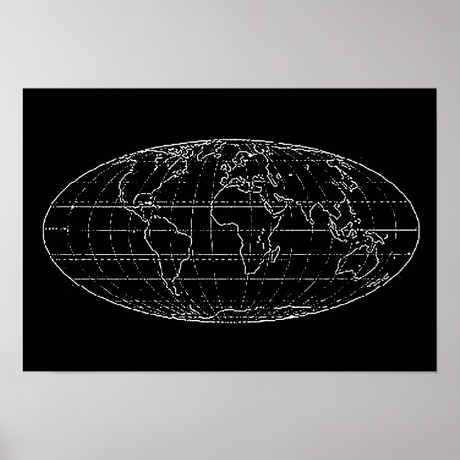 Planisphere Weltkarte Wanddekor Poster (Vorne)