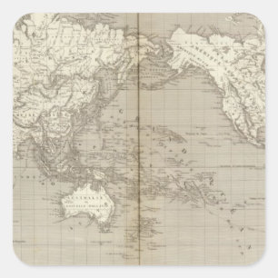 Planispherediagramm des Sonnensystems Quadratischer Aufkleber