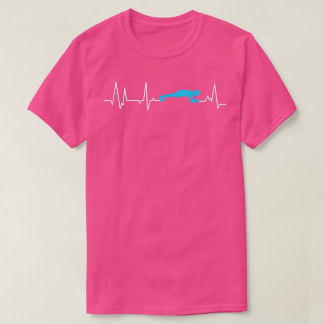 Plank Heartbeat Fitness Bodyweight Core Workout  T-Shirt (Design vorne)